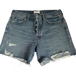 AGOLDE Parker Distressed Denim Shorts Frayed‎ Hem Casual Blue Size 29